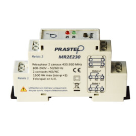 Prastel 230V DIN-Rail ontvanger met 2 relais